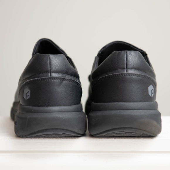 FitVille Black Easy Slip On Mens 11 Arch Support Diabetic Comfort Fitness Shoes - Picture 3 of 5